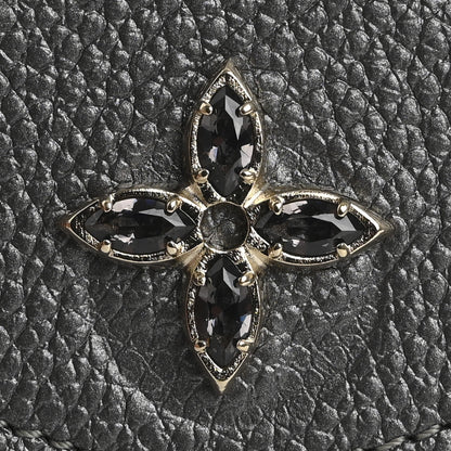 Louis Vuitton Metallic Empreinte Monogram Crystal Flower Sarah Wallet Gun Metal 8 of 9