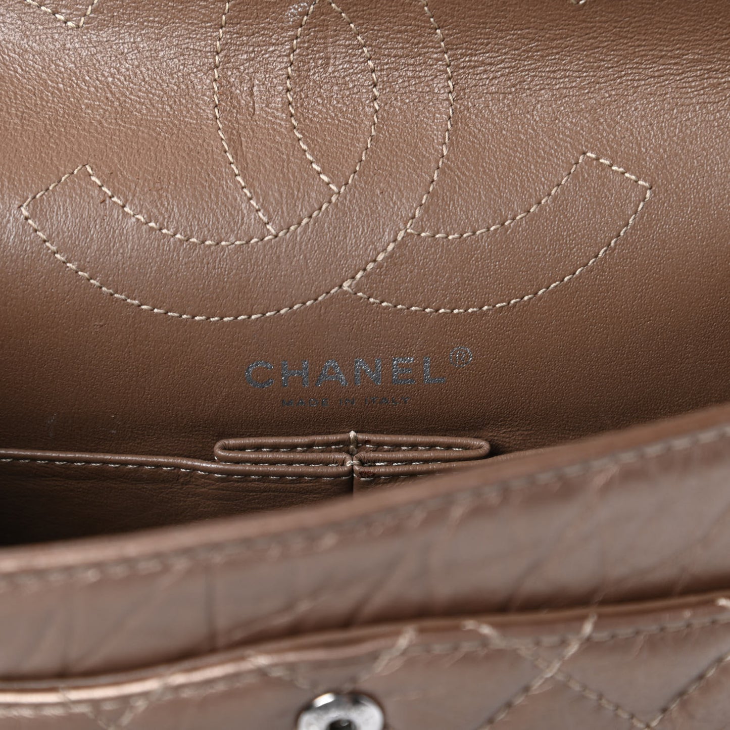 Metallic Aged Calfskin Quilted 2.55 Reissue 225 Flap Bronze