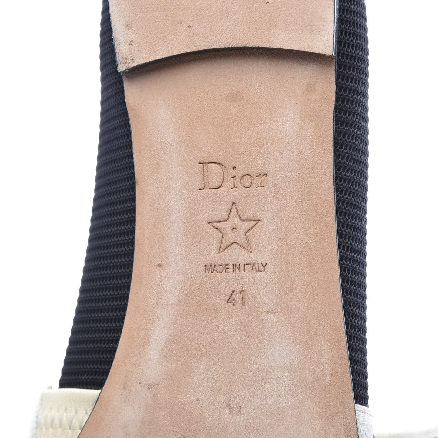 Fabric Ribbon Embroidered J'Adior Ballet Flats 41 Black