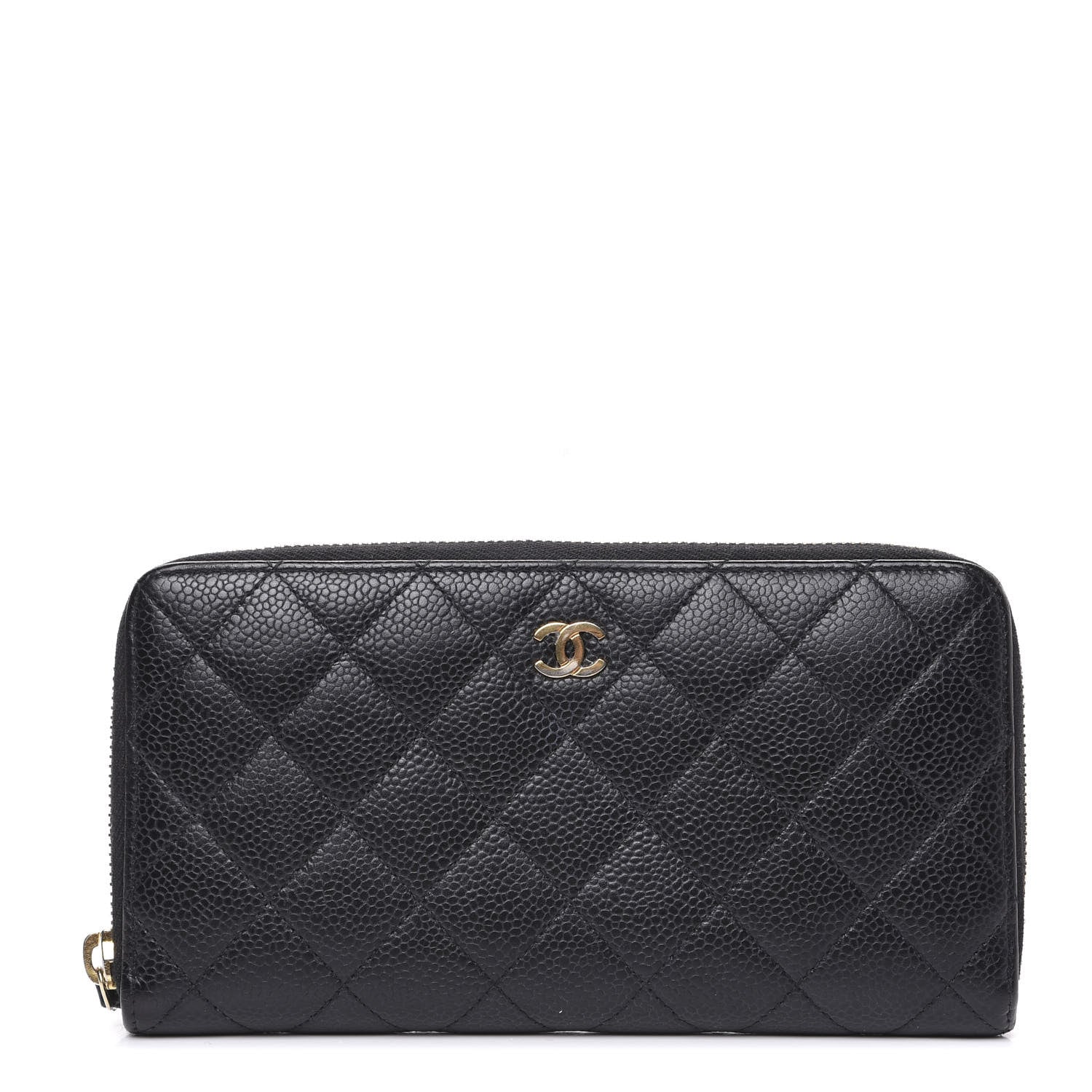 Chanel Caviar Quilted Large Gusset Zip Around Wallet Black 1 of 11