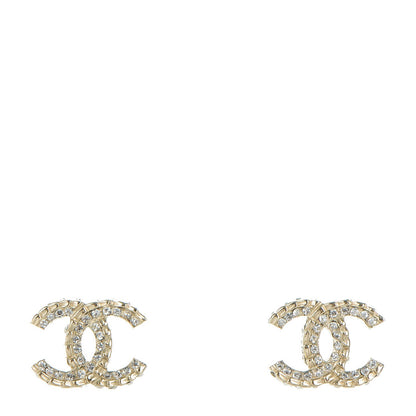 Chanel Crystal CC Earrings Gold 1 of 5