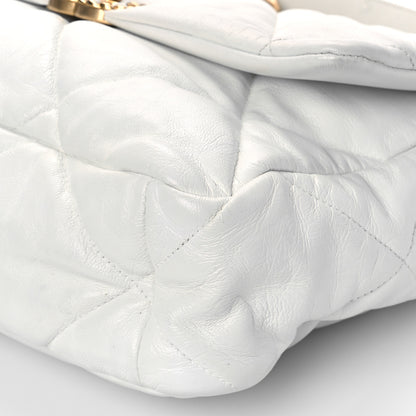 Chanel Goatskin Quilted Large Chanel 19 Flap White 9 of 9