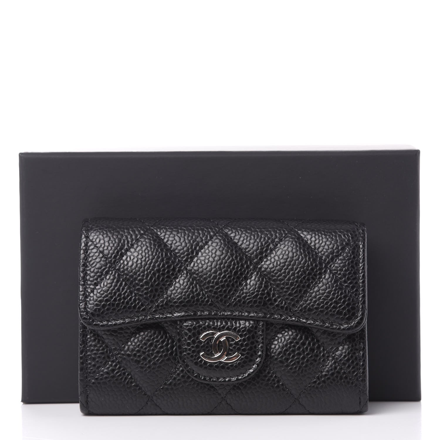 Chanel Caviar Quilted Flap Card Holder Wallet Black 11 of 11