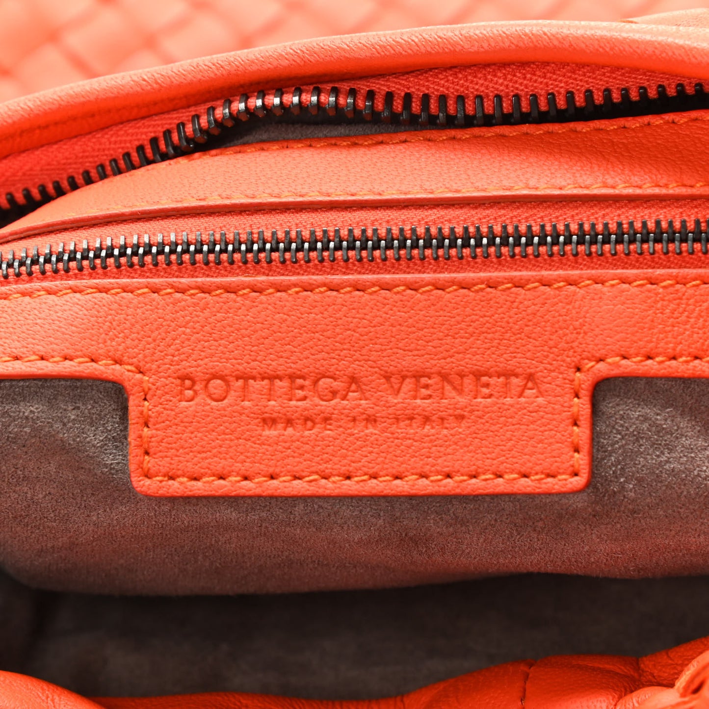 Nappa Intrecciato Large Veneta Hobo Tangerine