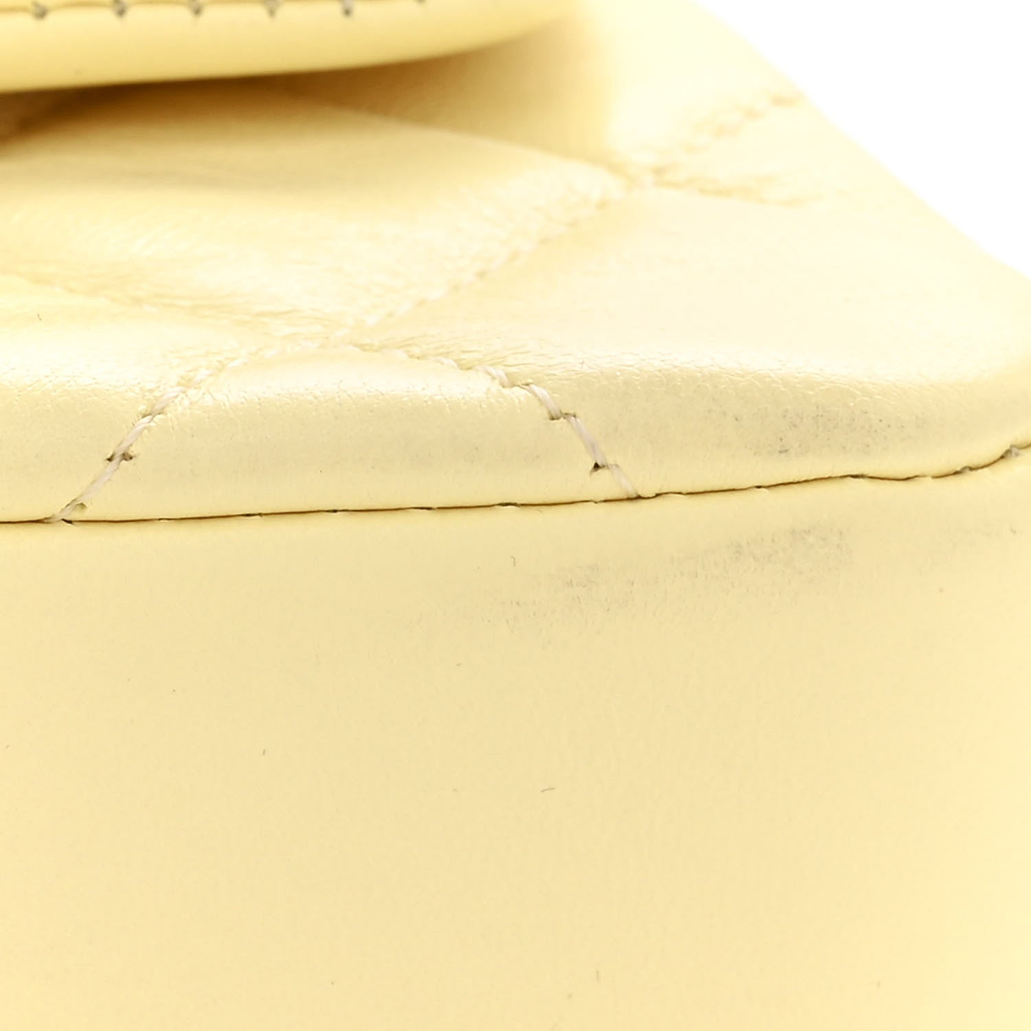 Chanel Lambskin Quilted Clutch With Chain Light Yellow 11 of 12