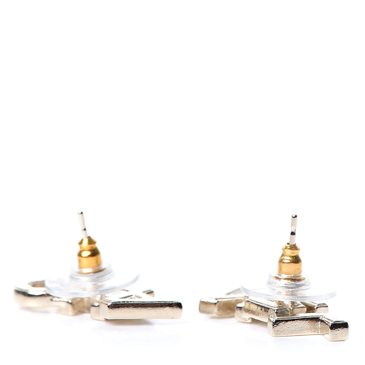 Crystal Pearl Signature Stud Earrings Gold