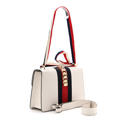 Gucci Calfskin Small Sylvie Shoulder Bag Off White 3 of 10