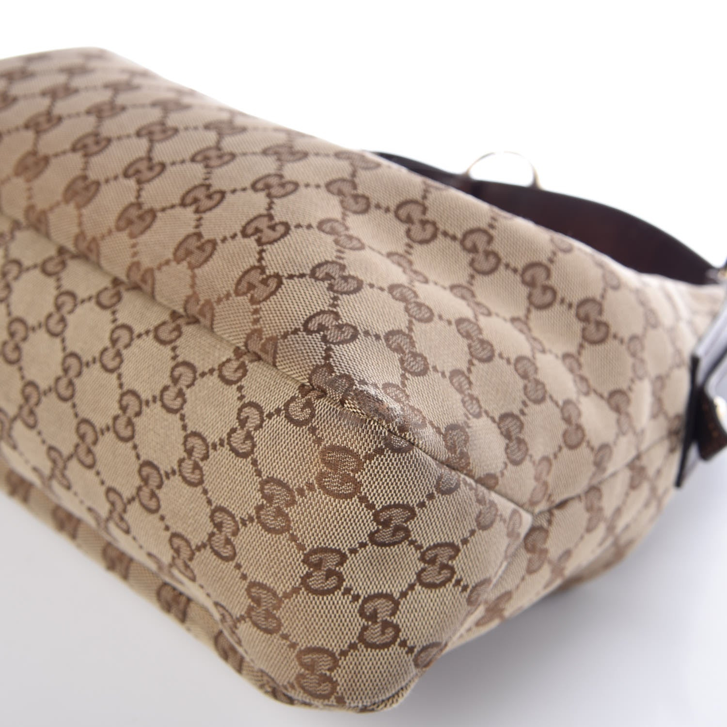 Gucci Monogram Medium Horsebit Chain Hobo Dark Brown 11 of 15