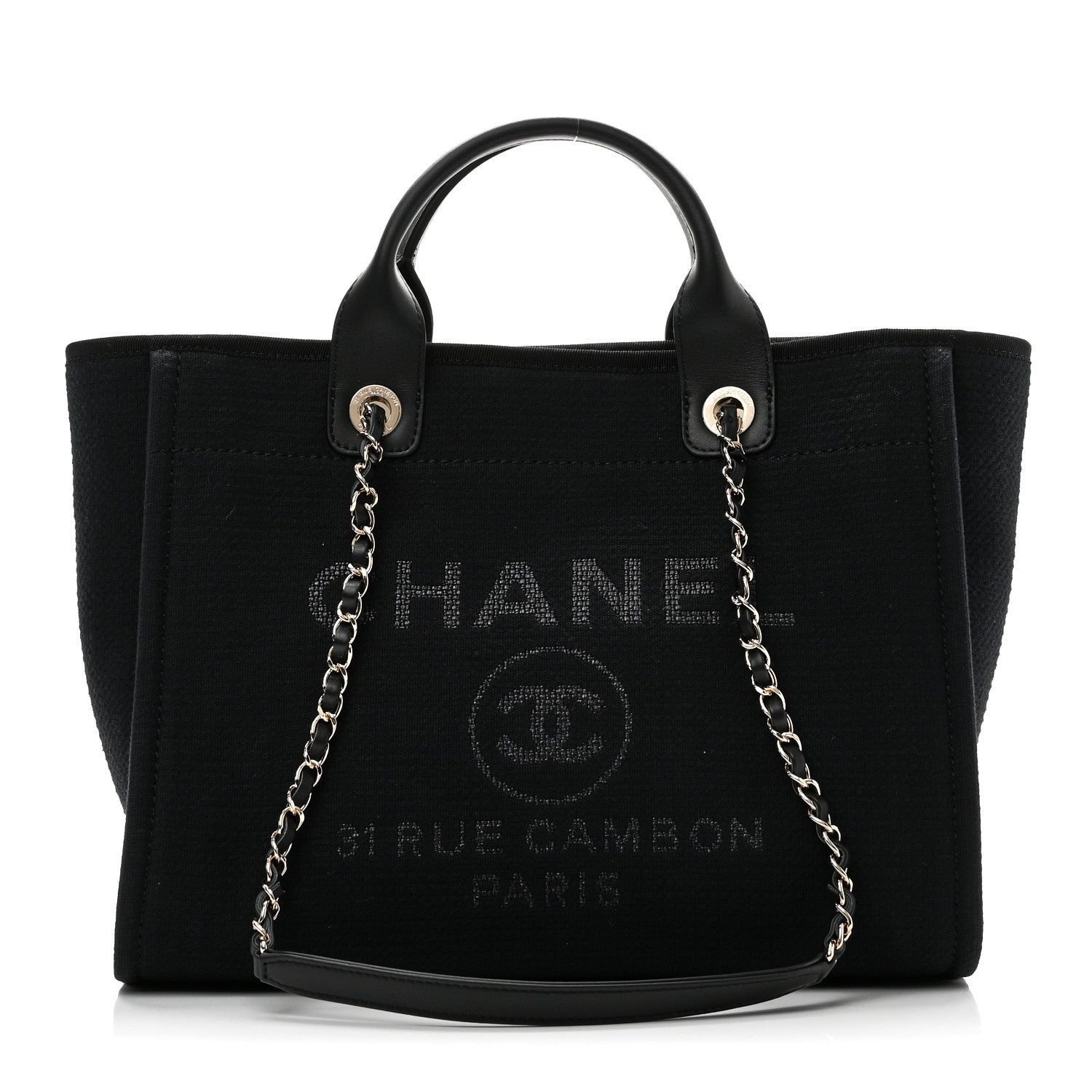 Chanel Mixed Fibers Small Deauville Tote Black 1 of 12