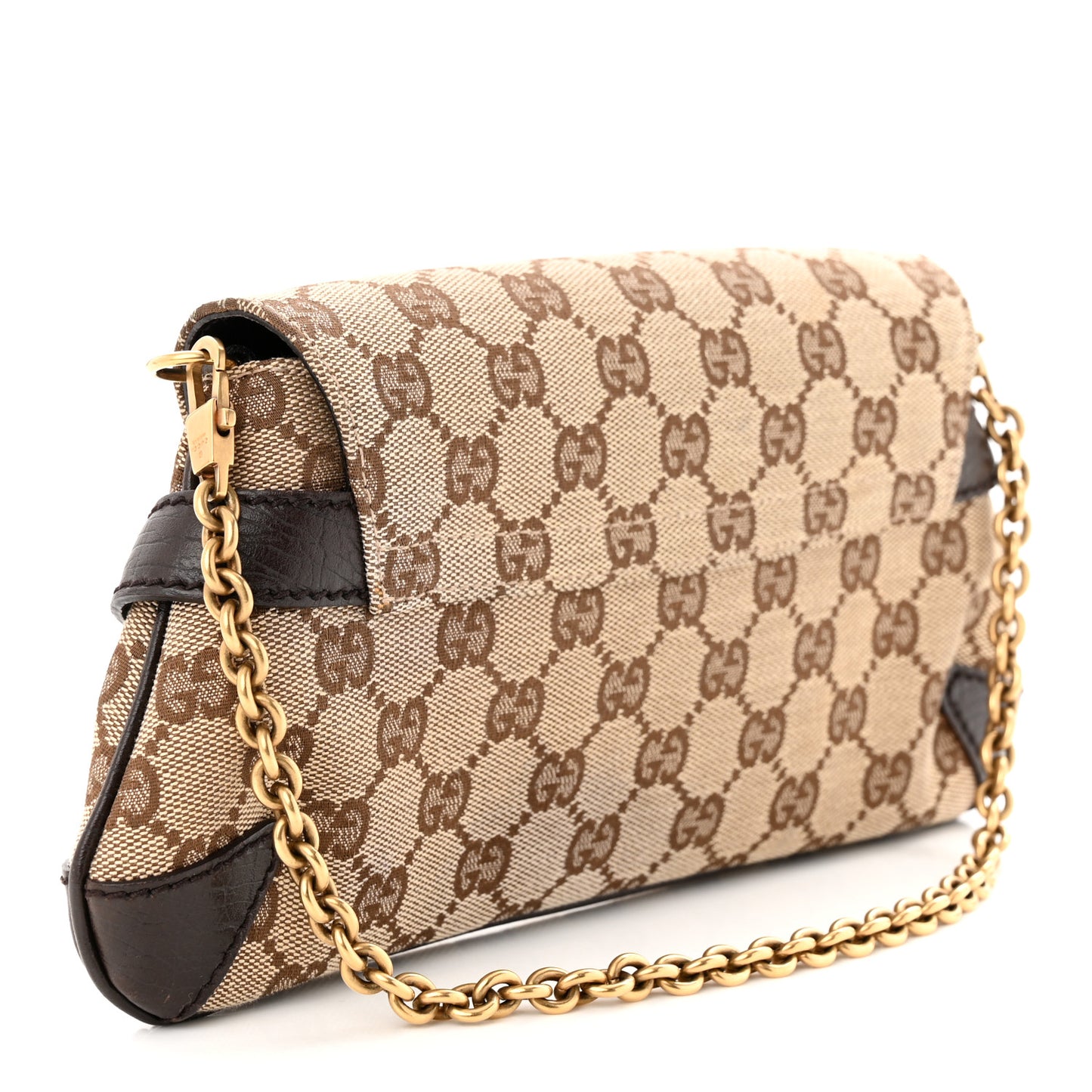 Monogram Horsebit Clutch Dark Brown