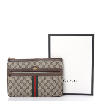 Gucci GG Supreme Monogram Large Ophidia Pouch Clutch Brown 8 of 8