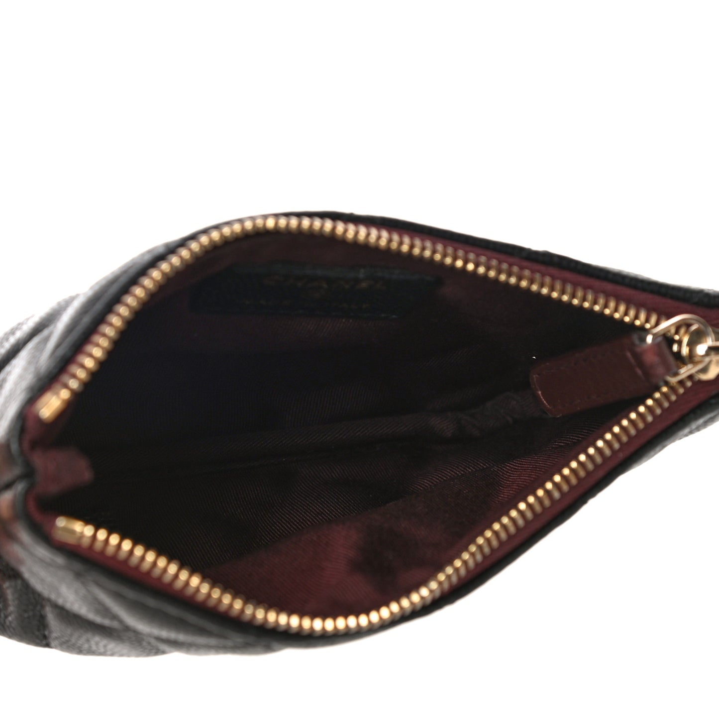 Caviar Quilted Small Cosmetic Case Black