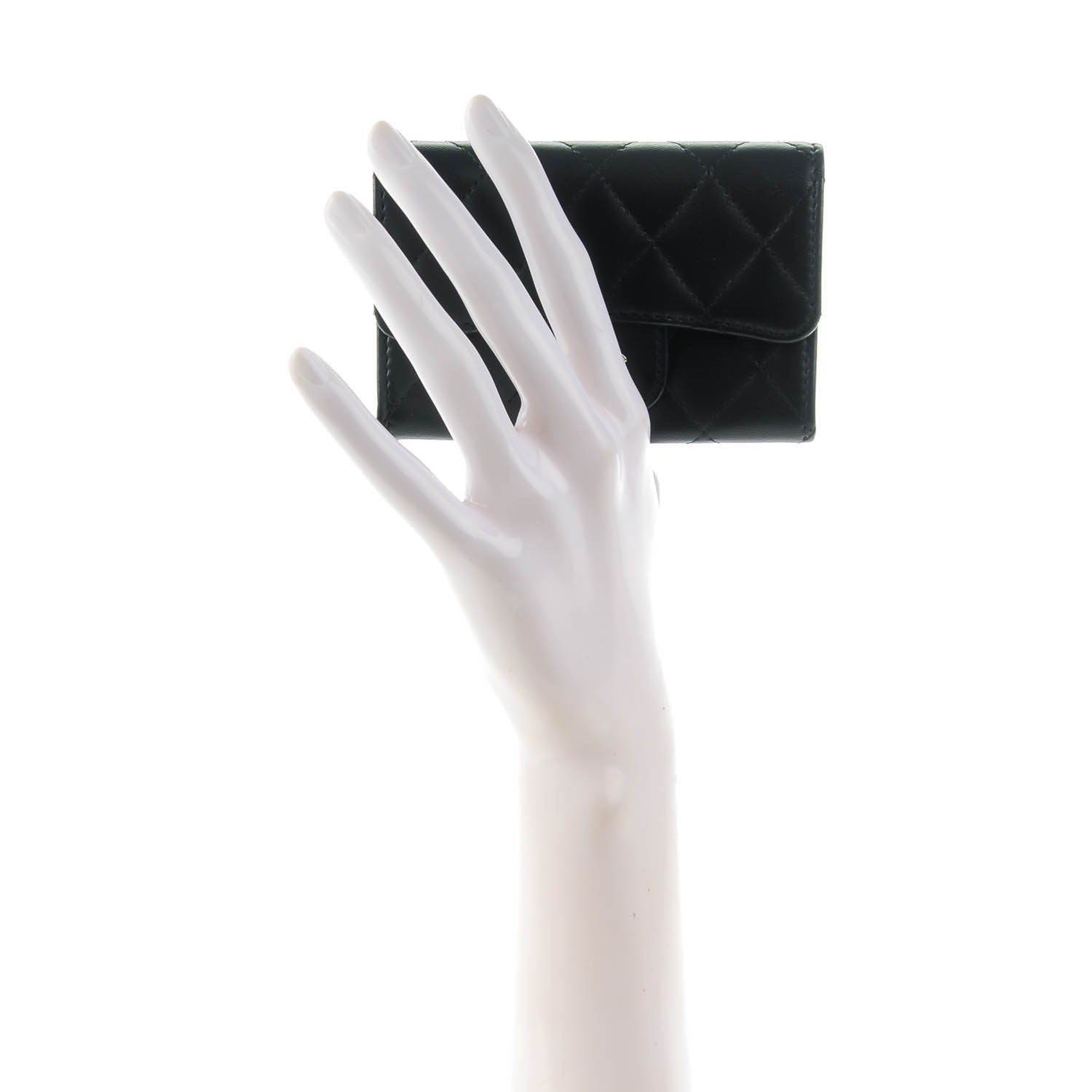 Chanel Lambskin Quilted Flap Card Holder Black 2 of 8