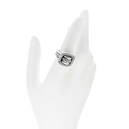 David Yurman Sterling Silver Diamond Buckle Ring 54 7 2 of 5
