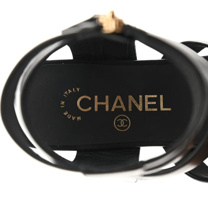 Chanel Calfskin Gladiator Sandals 38 Black 7 of 10