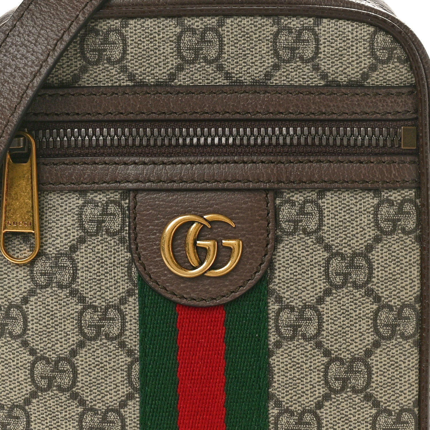 Gucci GG Supreme Monogram Web Mini Ophidia Messenger Brown 8 of 10