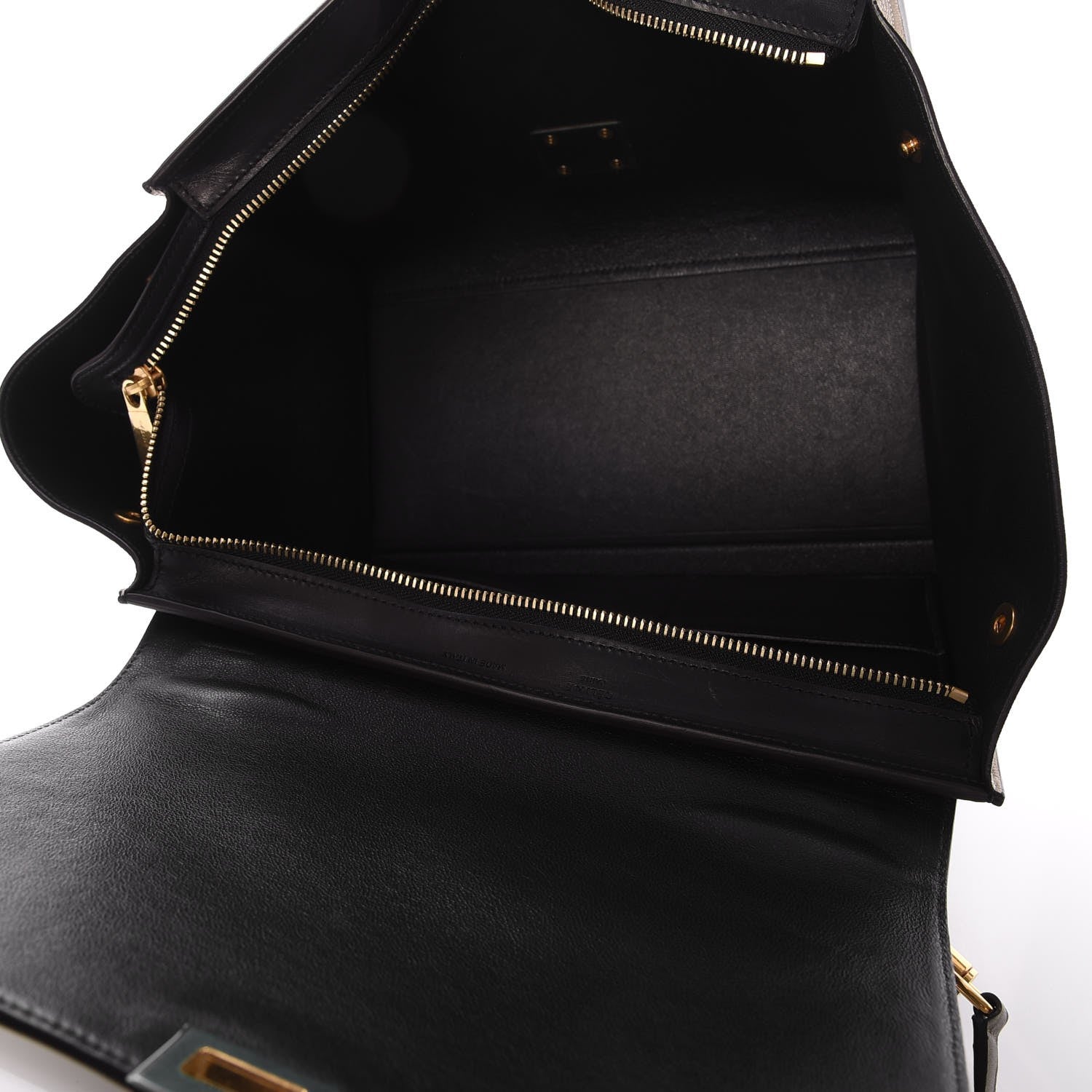 Celine Sleek Calfskin Small Tri-Color Trapeze Moss Green 6 of 11