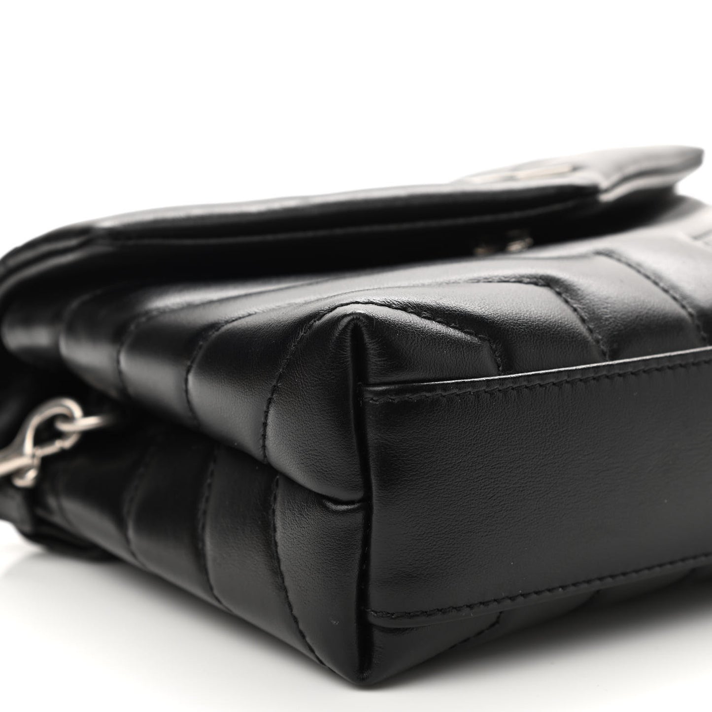 Calfskin Y Quilted Monogram Toy Loulou Crossbody Bag Black