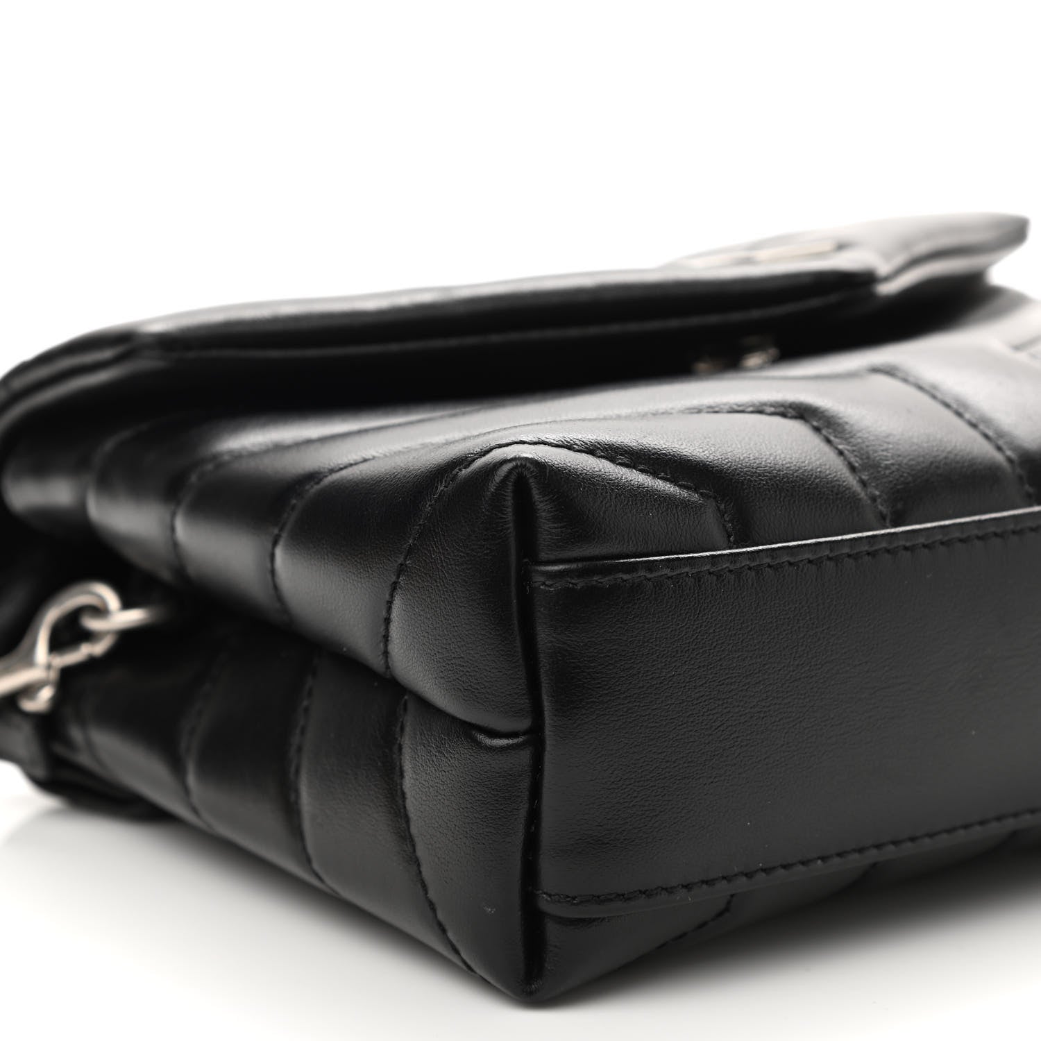 Saint Laurent Calfskin Y Quilted Monogram Toy Loulou Crossbody Bag Black 10 of 12