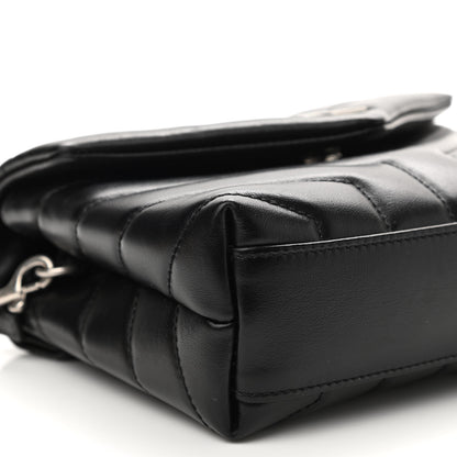 Saint Laurent Calfskin Y Quilted Monogram Toy Loulou Crossbody Bag Black 10 of 12
