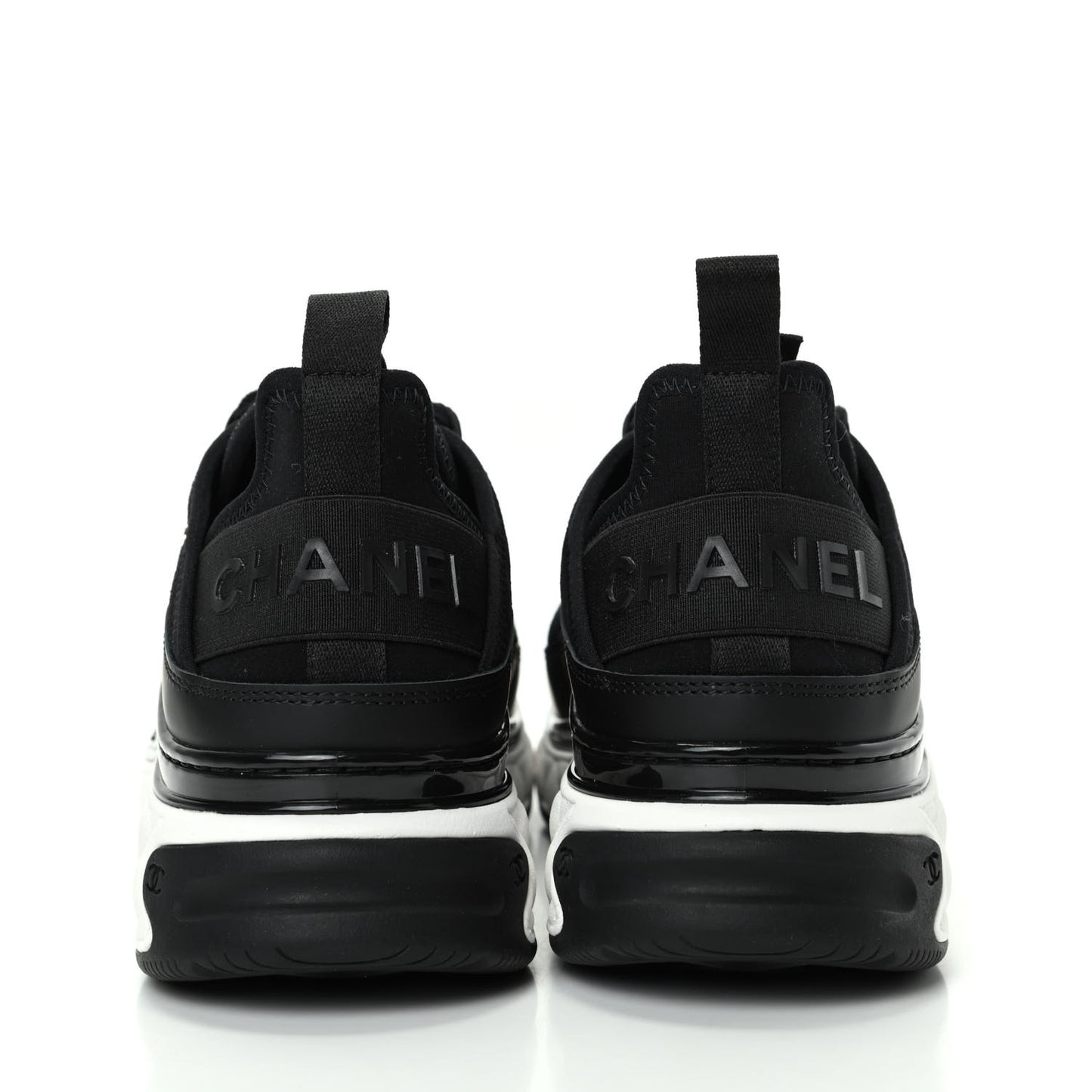 Velvet Calfskin Mixed Fibers CC Sneakers 36.5 Black