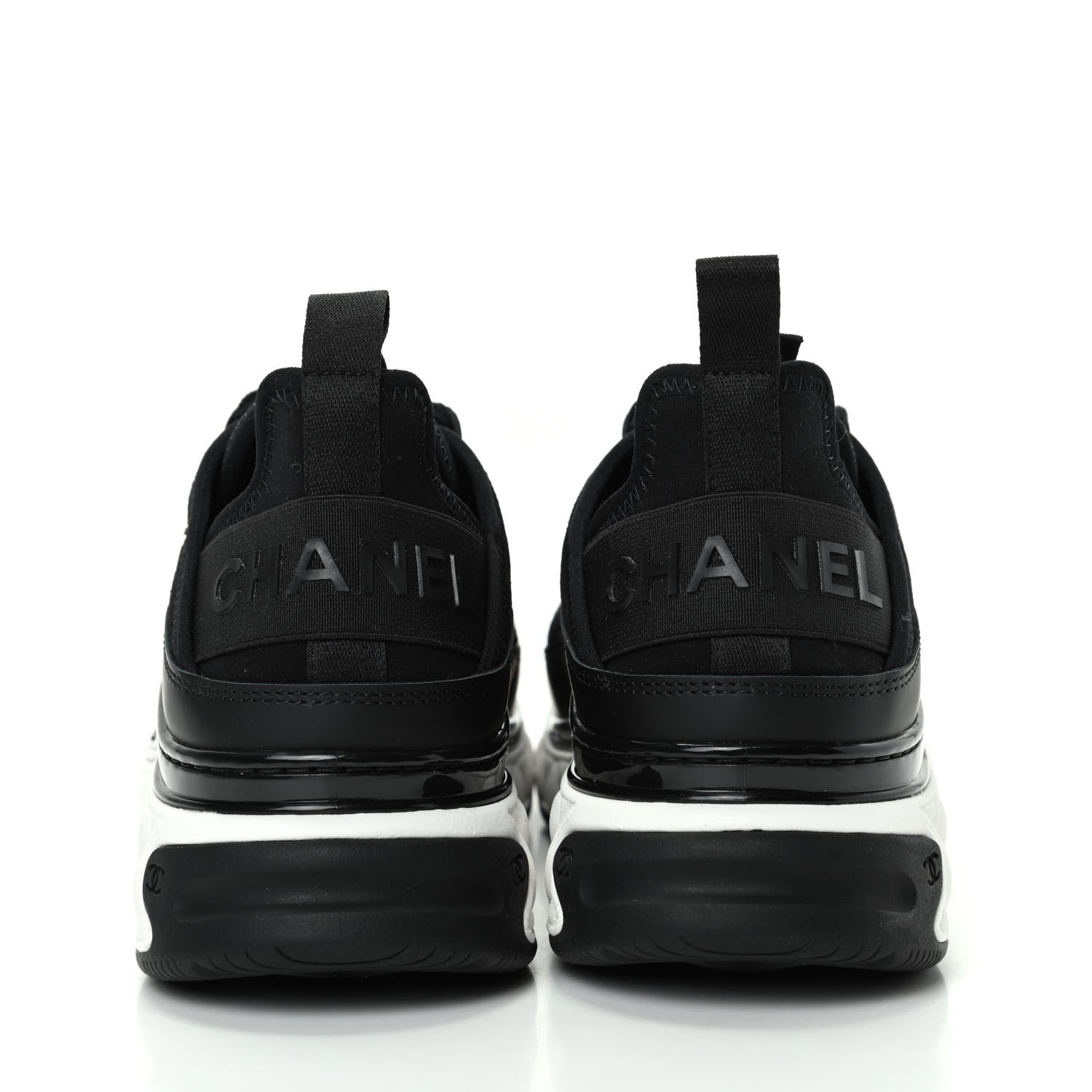 Chanel Velvet Calfskin Mixed Fibers CC Sneakers 36.5 Black 7 of 11