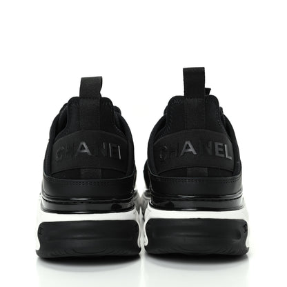 Chanel Velvet Calfskin Mixed Fibers CC Sneakers 36.5 Black 7 of 11