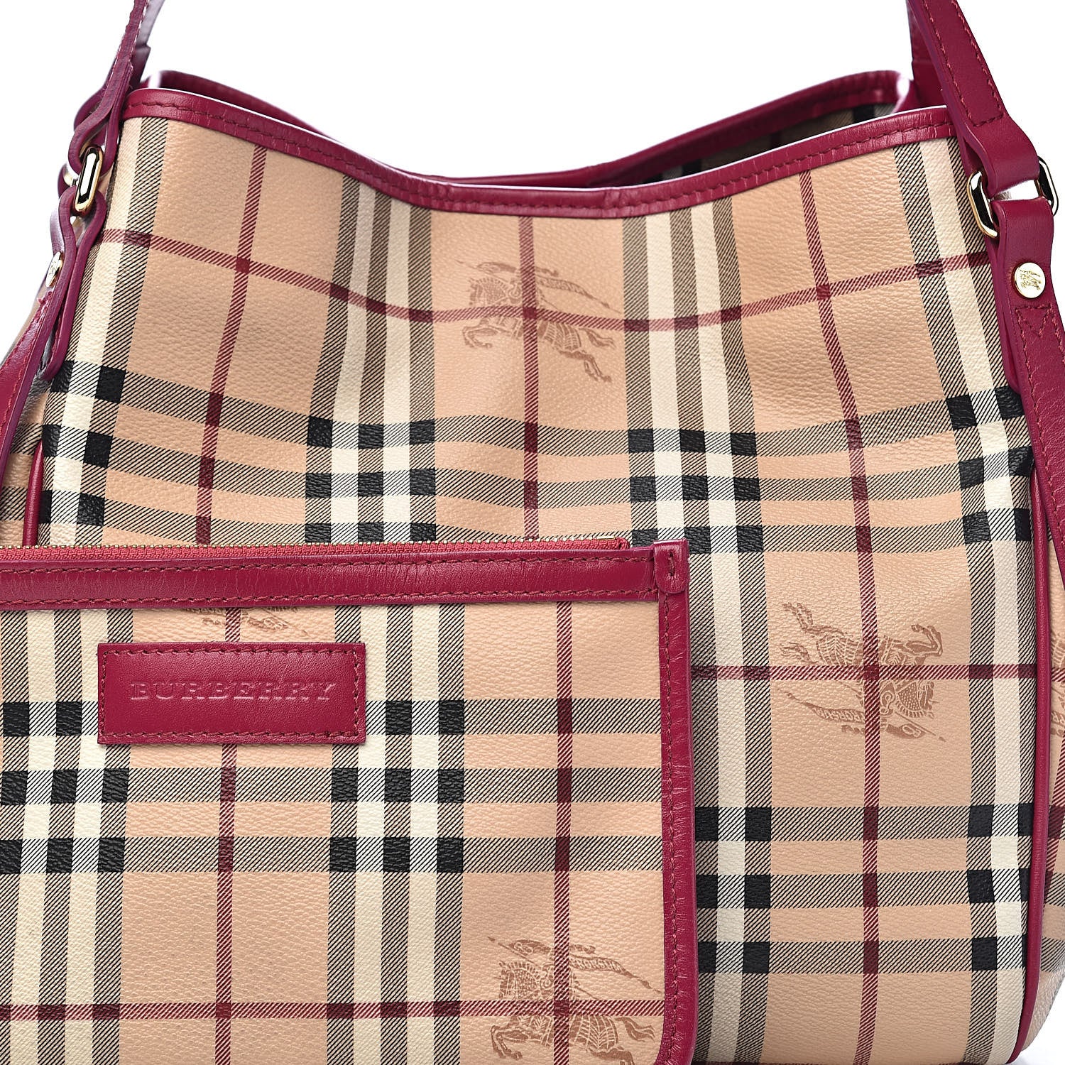 Burberry Haymarket Check Small Canterbury Tote Bright Rhubarb Pink 10 of 10