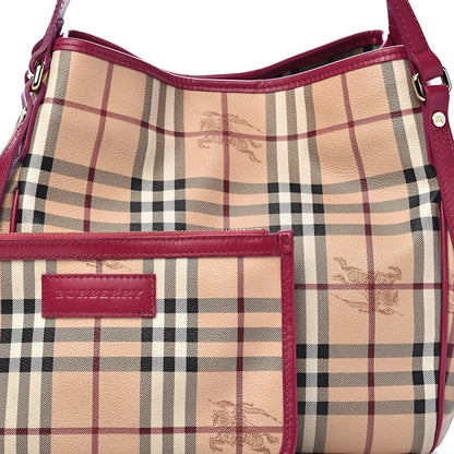 Burberry Haymarket Check Small Canterbury Tote Bright Rhubarb Pink 10 of 10