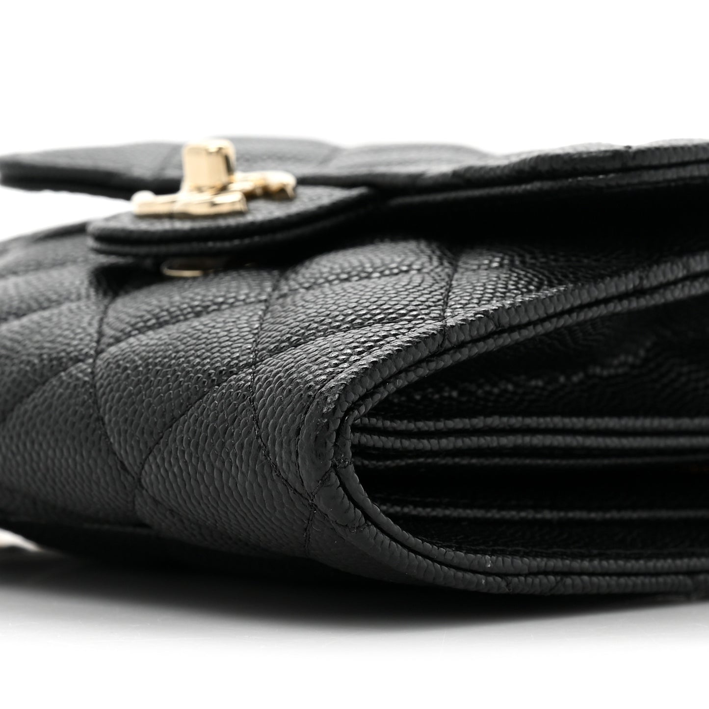 Caviar Quilted Clutch With Chain Bag Black