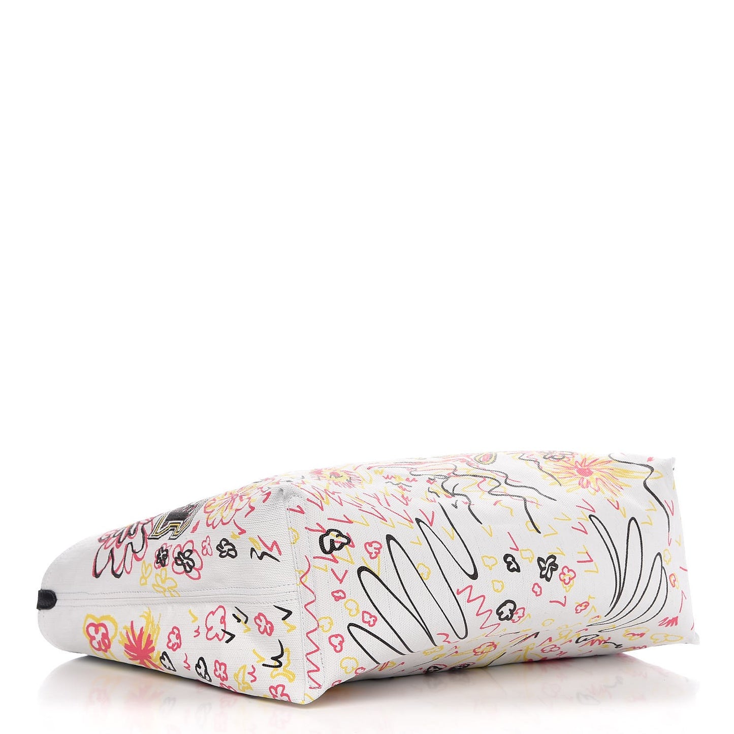 Coated Canvas Medium Reversible Doodle Tote White Black Pink