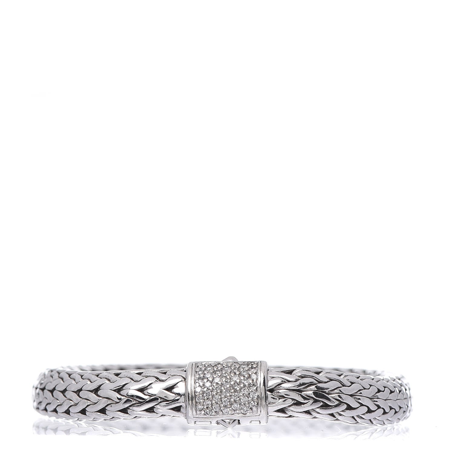 John Hardy Sterling Silver Diamond 7.5mm Classic Chain Bracelet 1 of 4