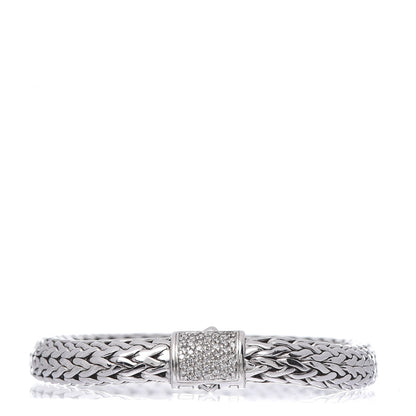 John Hardy Sterling Silver Diamond 7.5mm Classic Chain Bracelet 1 of 4