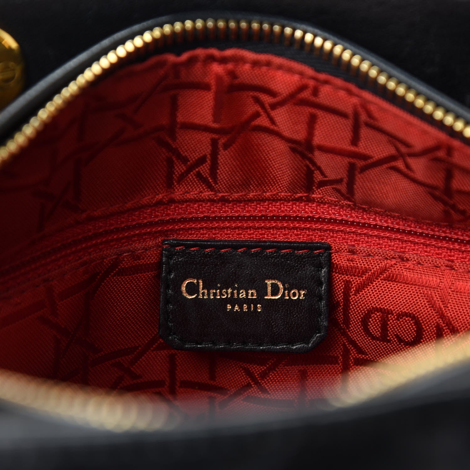 Christian Dior Lambskin Cannage Medium Lady Dior Black 9 of 11