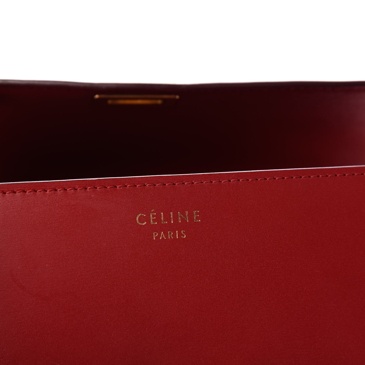 Celine Box Calfskin Medium Classic Box Flap Bag Red 6 of 9