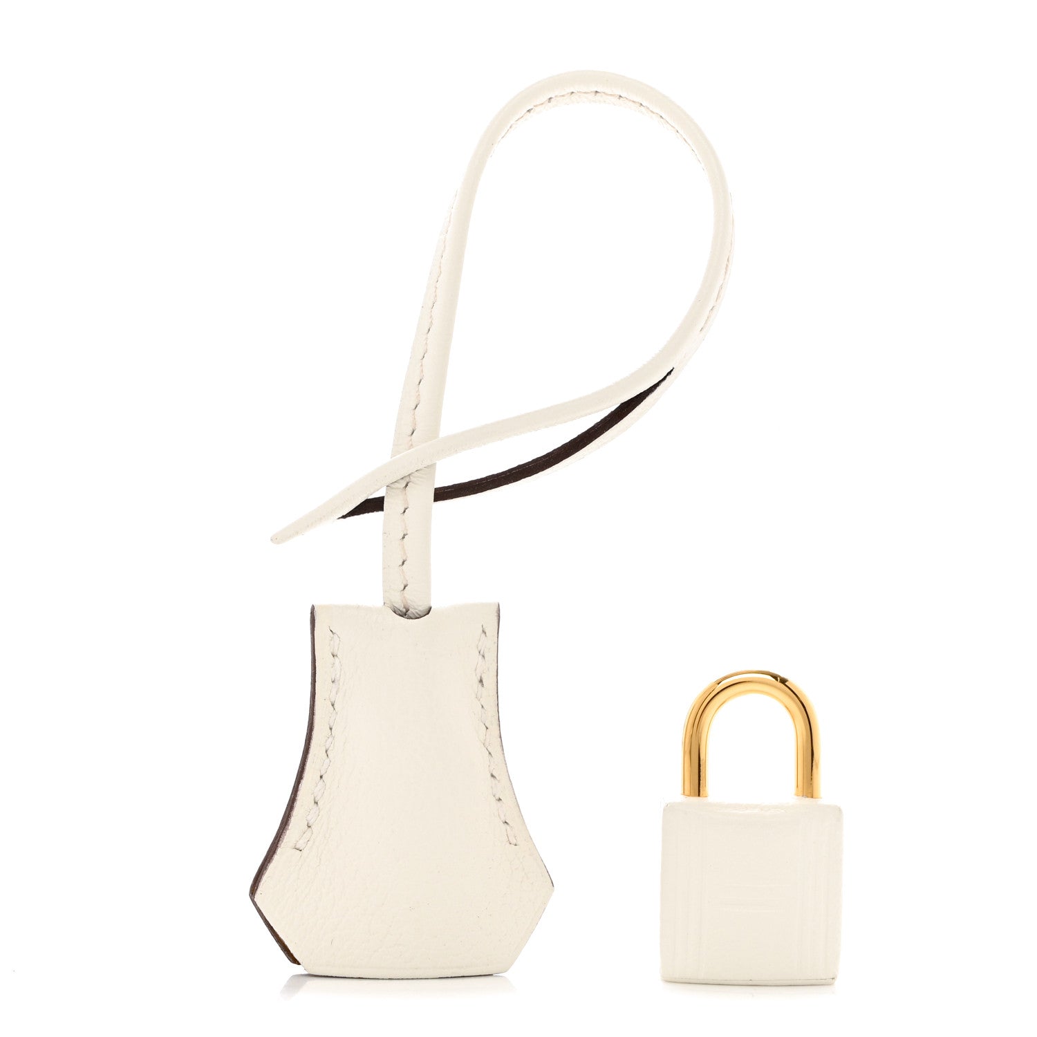 Hermes Togo Lock and Key Clochette Set White 1 of 5