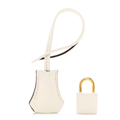 Hermes Togo Lock and Key Clochette Set White 1 of 5