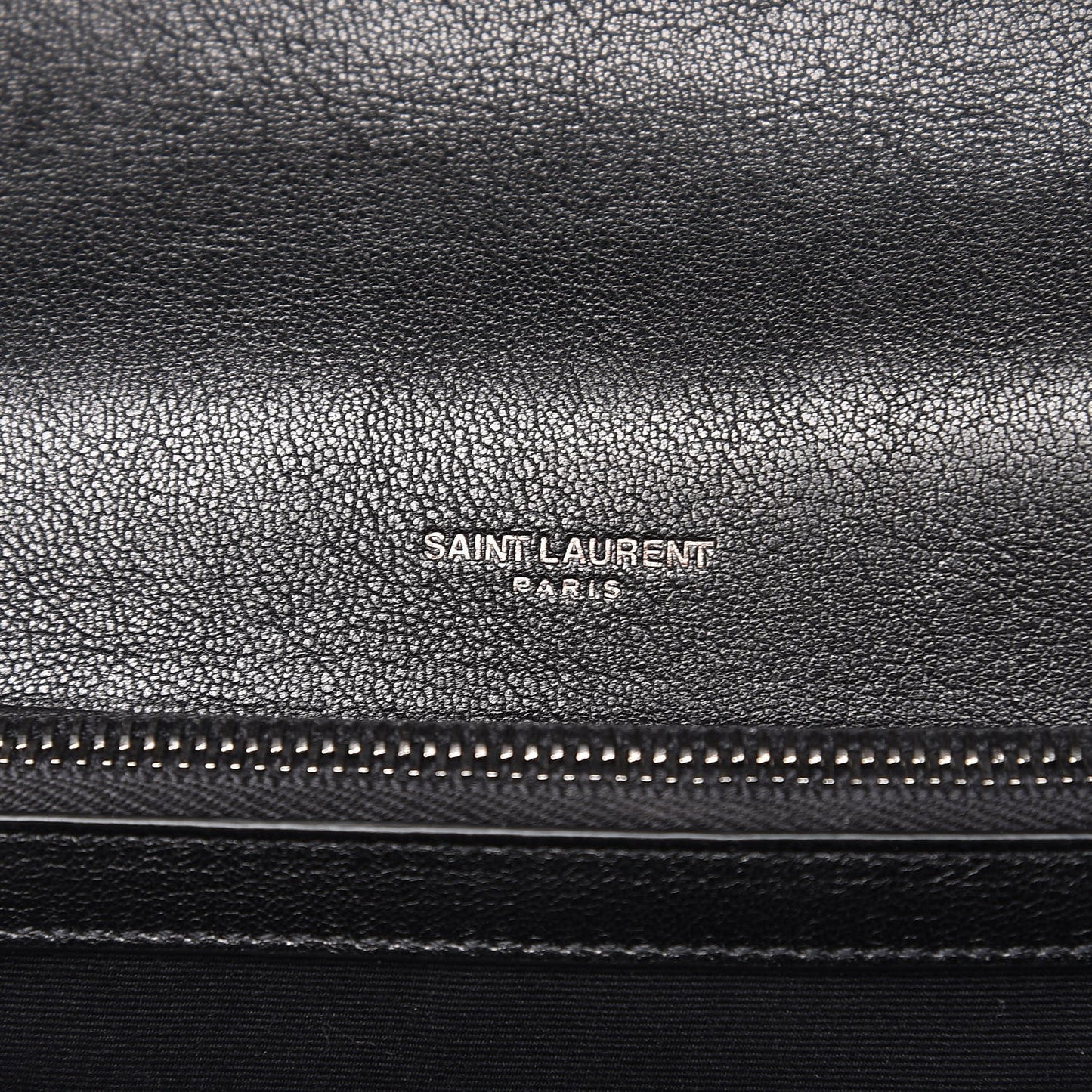 Sheepskin Matelasse Chevron Monogram Medium College Bag Black