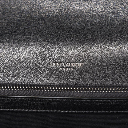 Saint Laurent Sheepskin Matelasse Chevron Monogram Medium College Bag Black 6 of 7