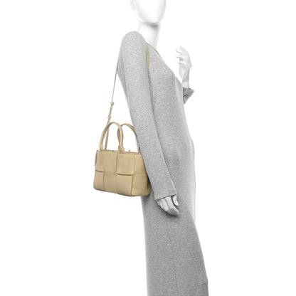 Bottega Veneta Grained Calfskin Maxi Intreccio Mini Arco Tote Porridge 2 of 16