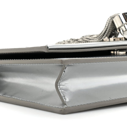 Saint Laurent Metallic Calfskin Kate Monogram Tassel Chain Wallet Silver 10 of 15