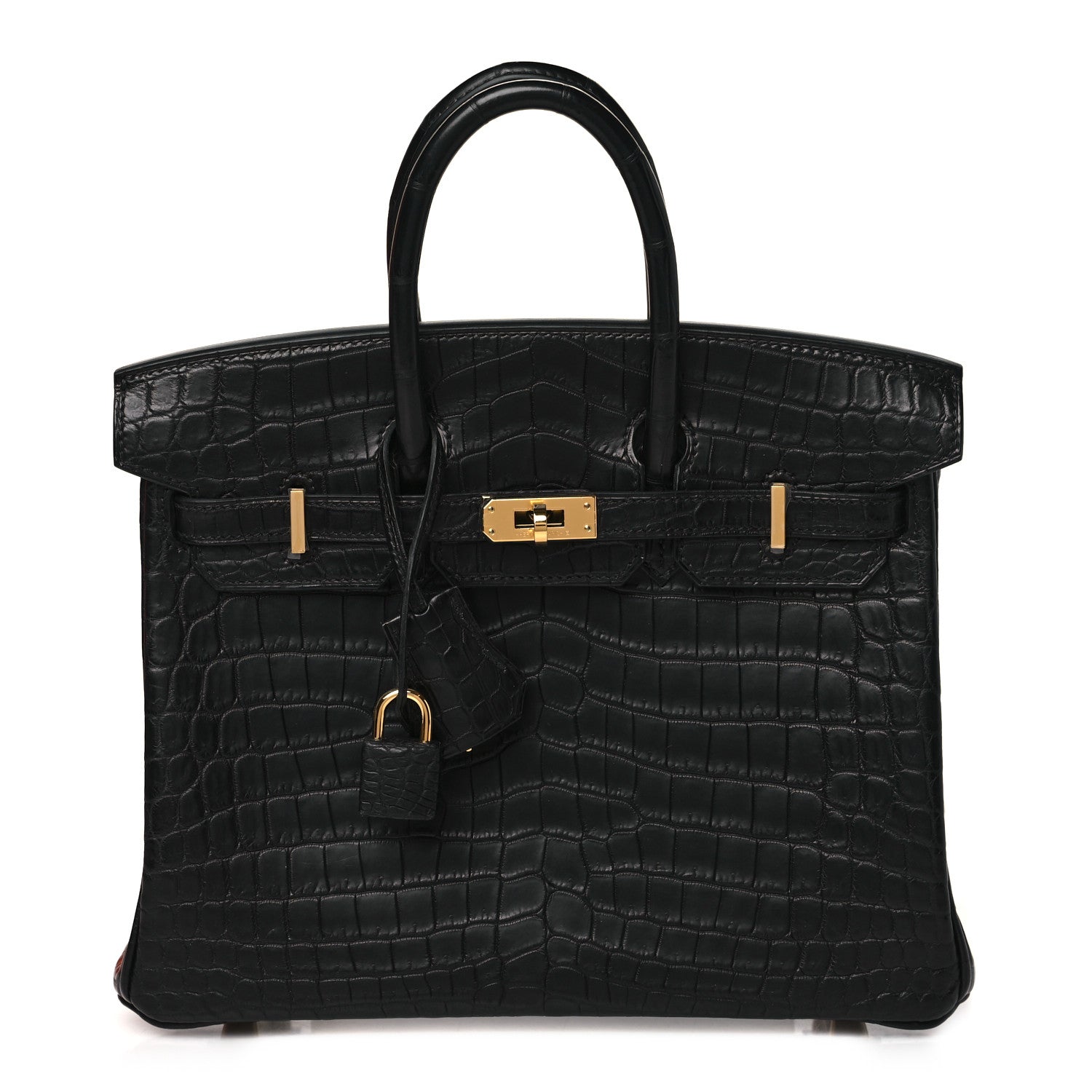 Hermes Matte Niloticus Crocodile Birkin 25 Black 1 of 11