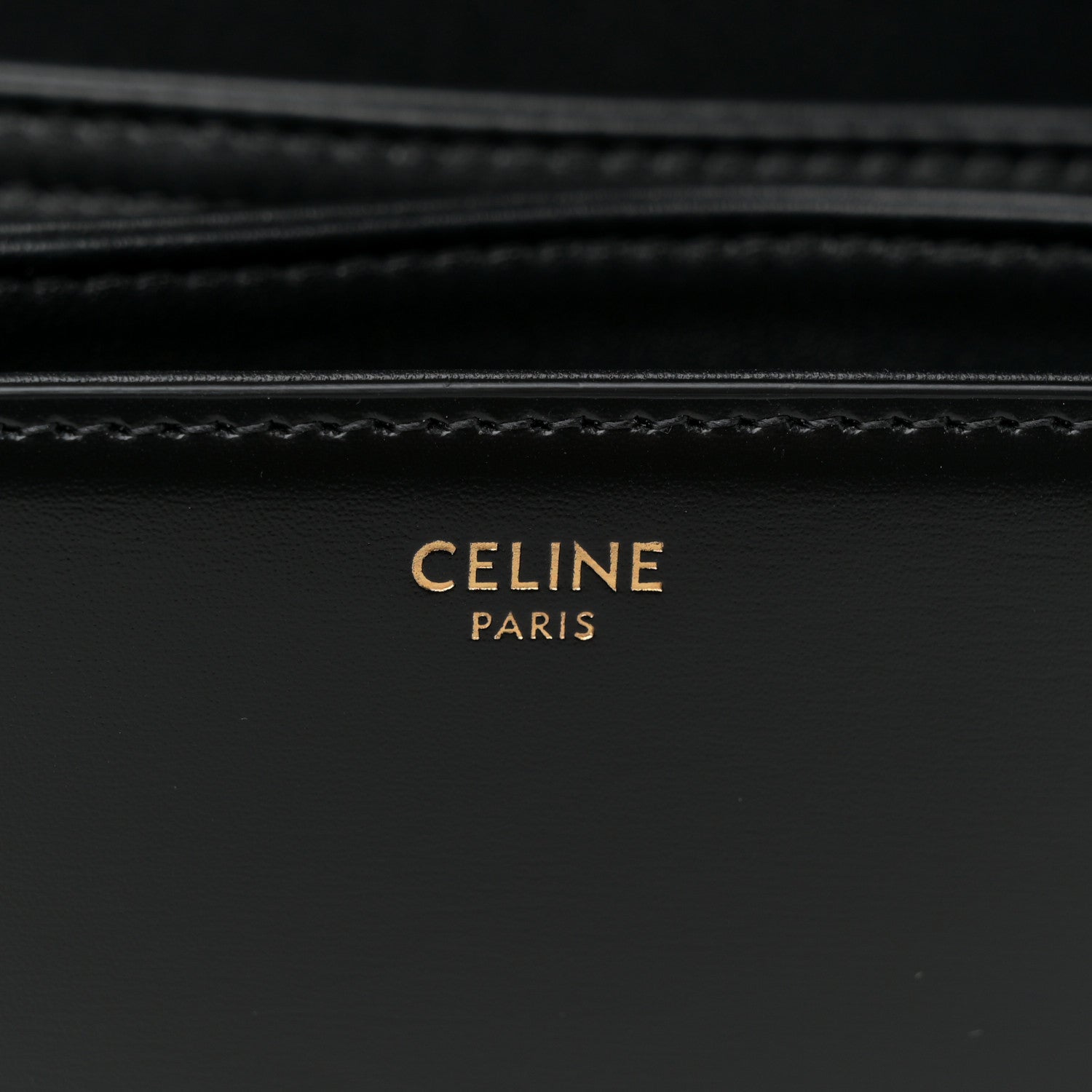 Celine Shiny Calfskin Medium Triomphe Shoulder Bag Black 6 of 10