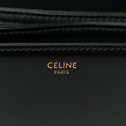 Celine Shiny Calfskin Medium Triomphe Shoulder Bag Black 6 of 10