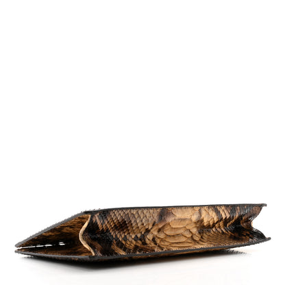 Christian Dior Snakeskin Evening Clutch Brown 5 of 12