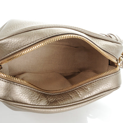 Gucci Metallic Pebbled Calfskin Small Soho Disco Bag Golden Beige 5 of 7