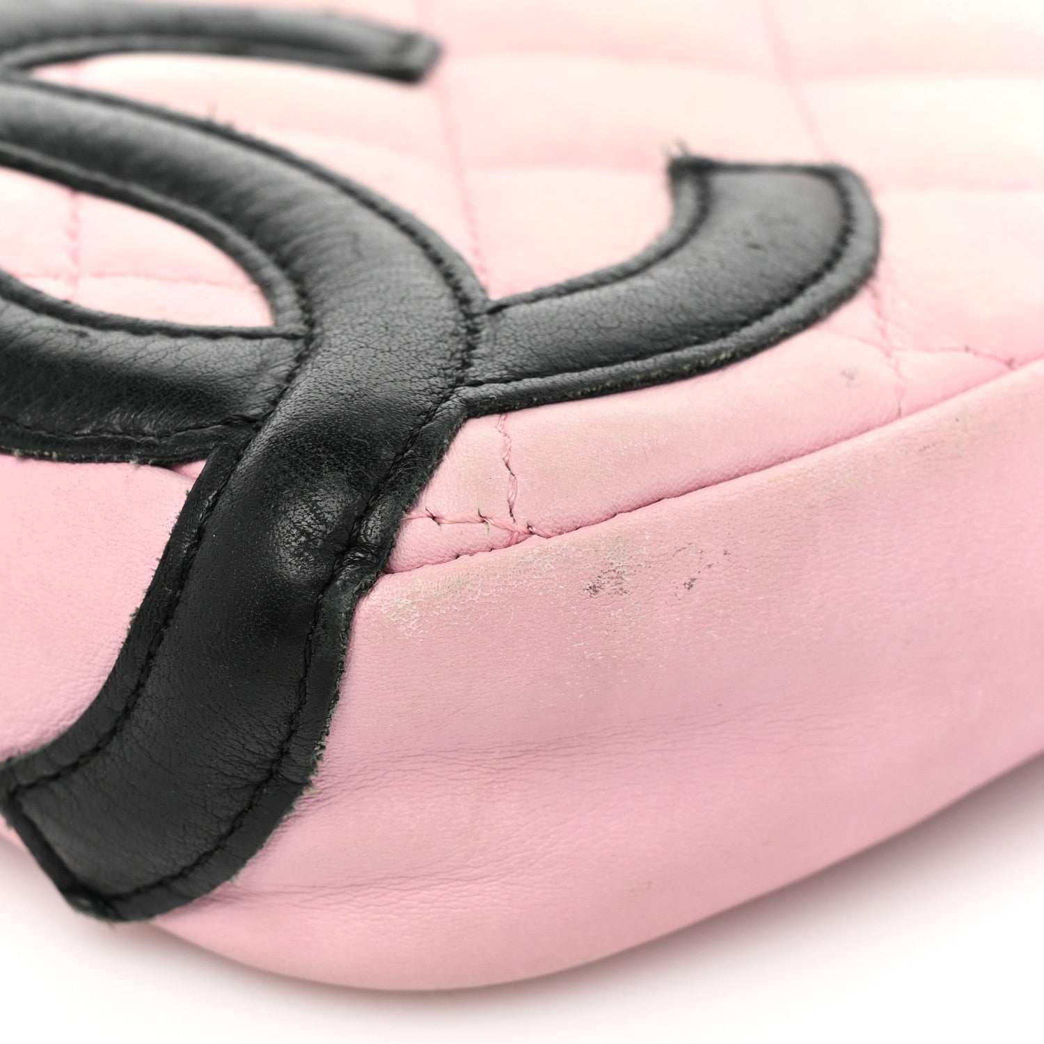 Chanel Calfskin Quilted Cambon Pochette Pink Black 11 of 17