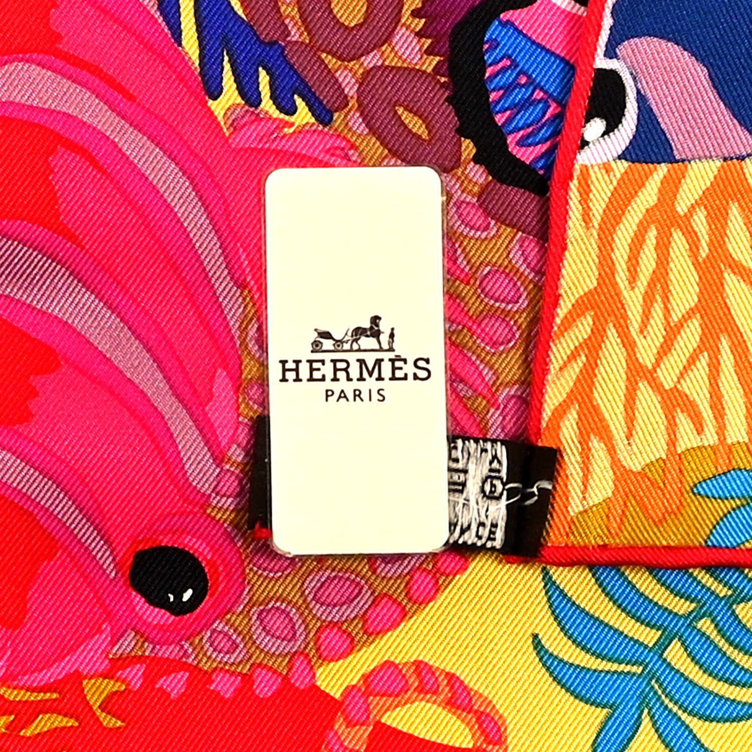 Hermes Silk Under The Waves Scarf 90  Ocre Rose Vif Bleu 2 of 4