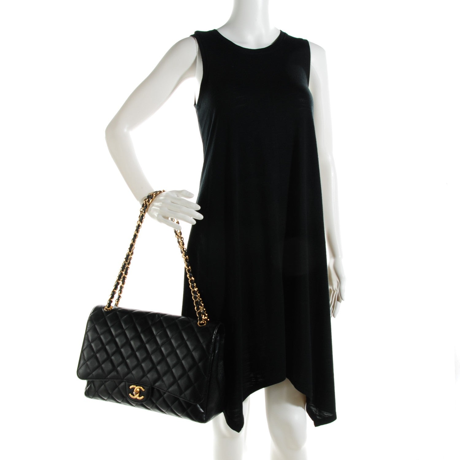 Chanel Caviar Quilted Maxi Double Flap Black 2 of 8