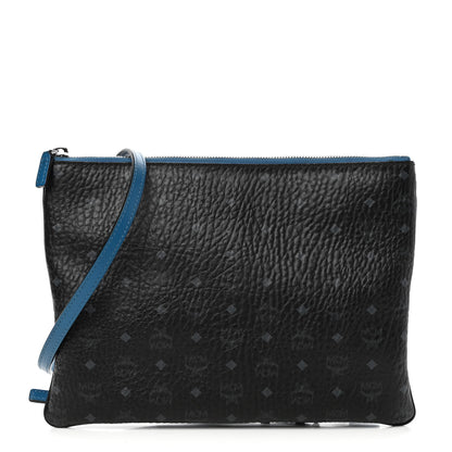 MCM Visetos Medium Crossbody Pouch Black Blue 1 of 8